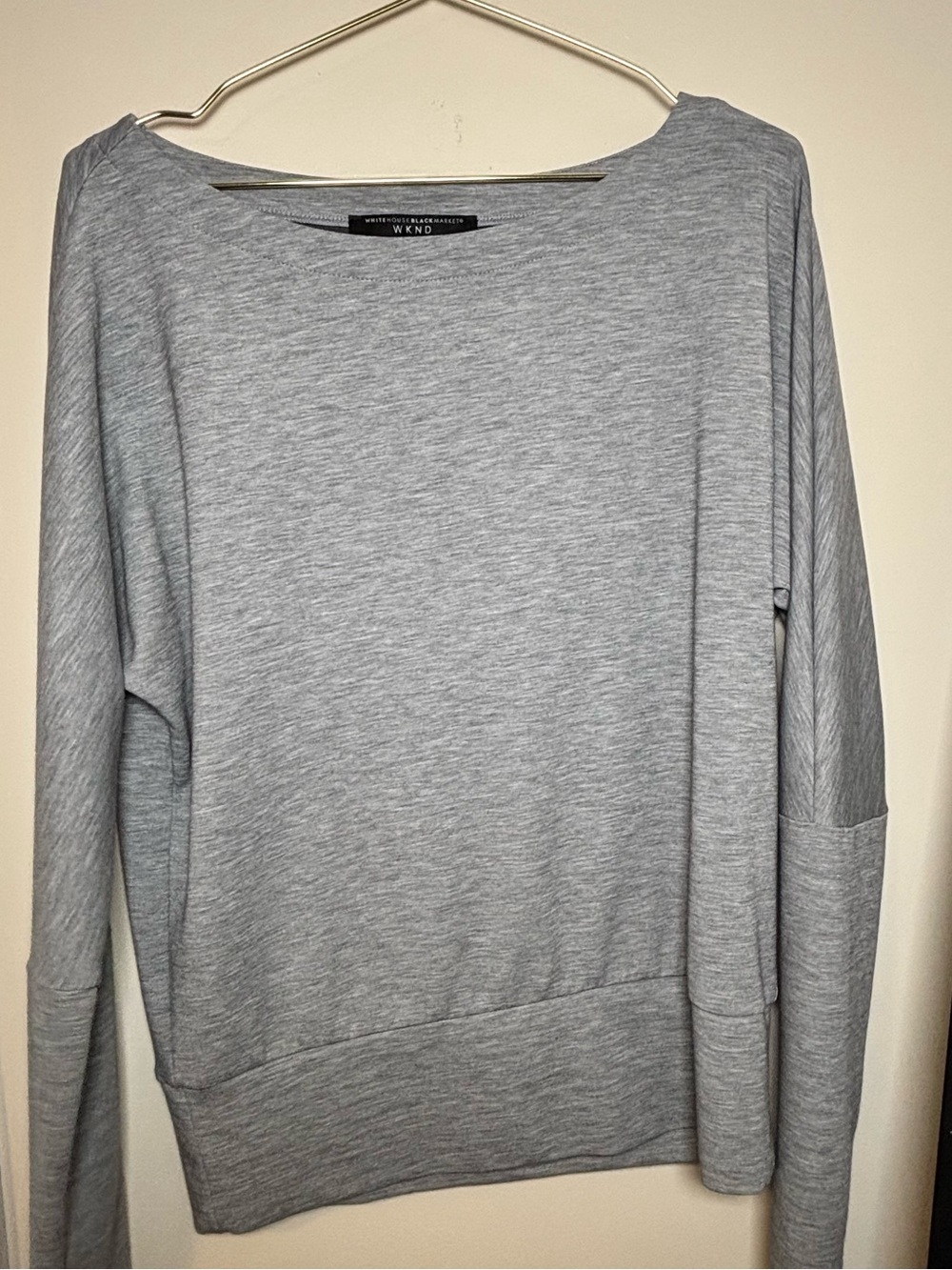 Womens Heather Gray Long-Sleeve top WHBM size S